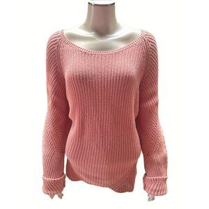 Coldwater Creek Womens Medium Pink Knit Sweater All Cotton